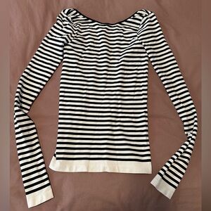 Striped Black and White Free People Top